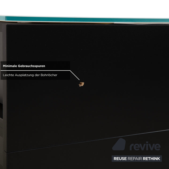 Spectral Catena Glas Sideboard Weiß Schwarz TV Board