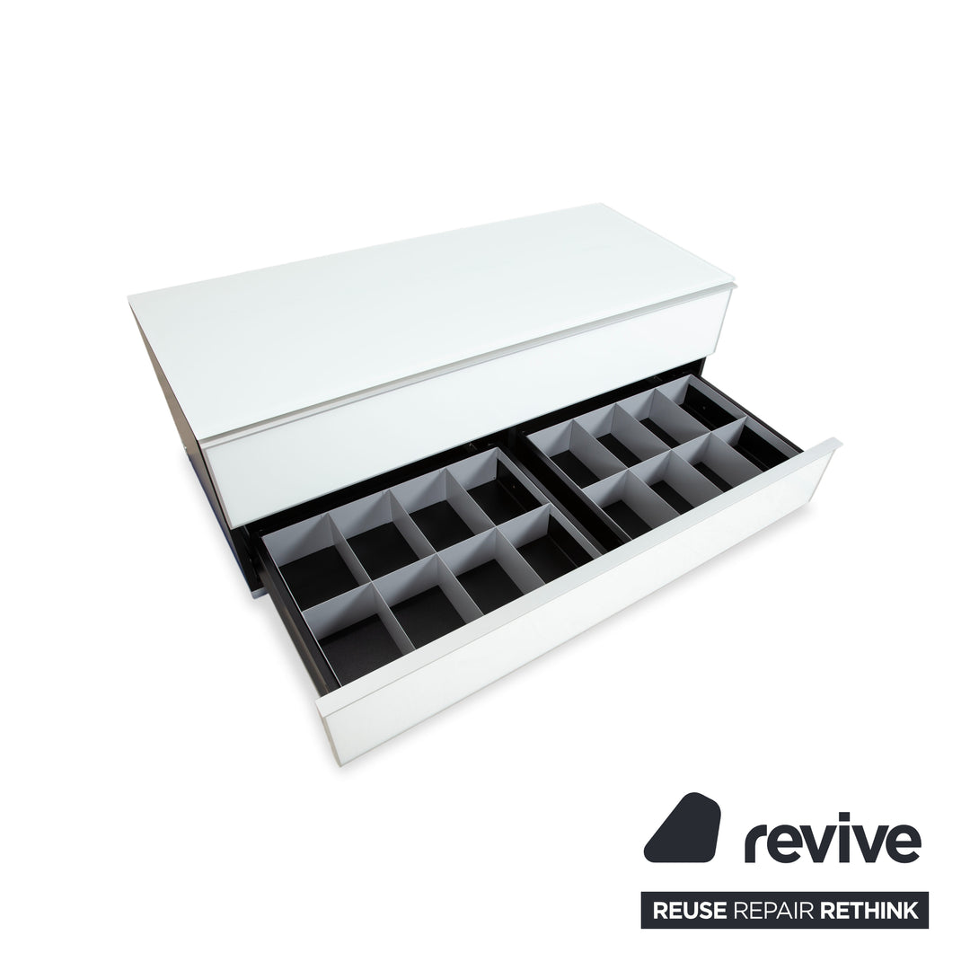 Spectral Catena Glas Sideboard Weiß Schwarz TV Board