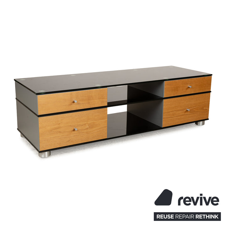 Spectral CL 1552 Glas Holz Metall Sideboard Schwarz Braun Grau Lowboard Mediaboard