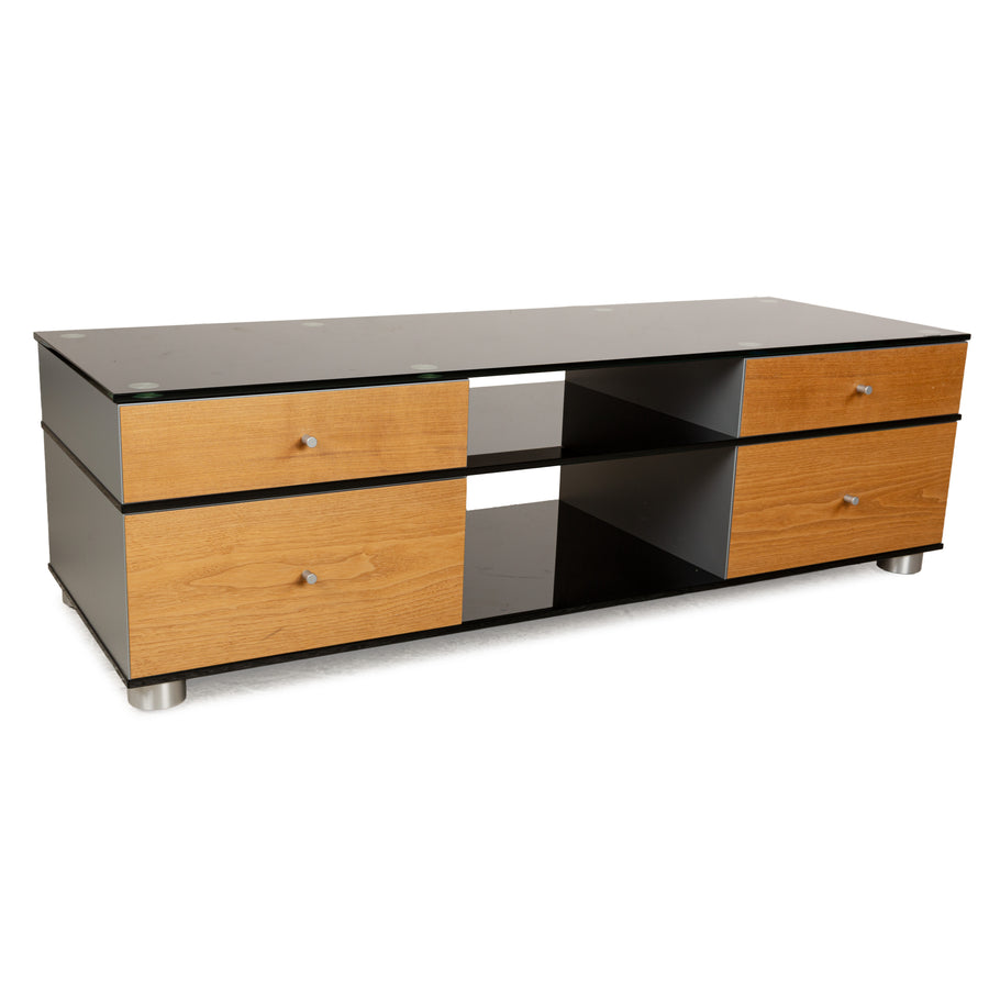 Spectral CL 1552 Glas Holz Metall Sideboard Schwarz Braun Grau Lowboard Mediaboard