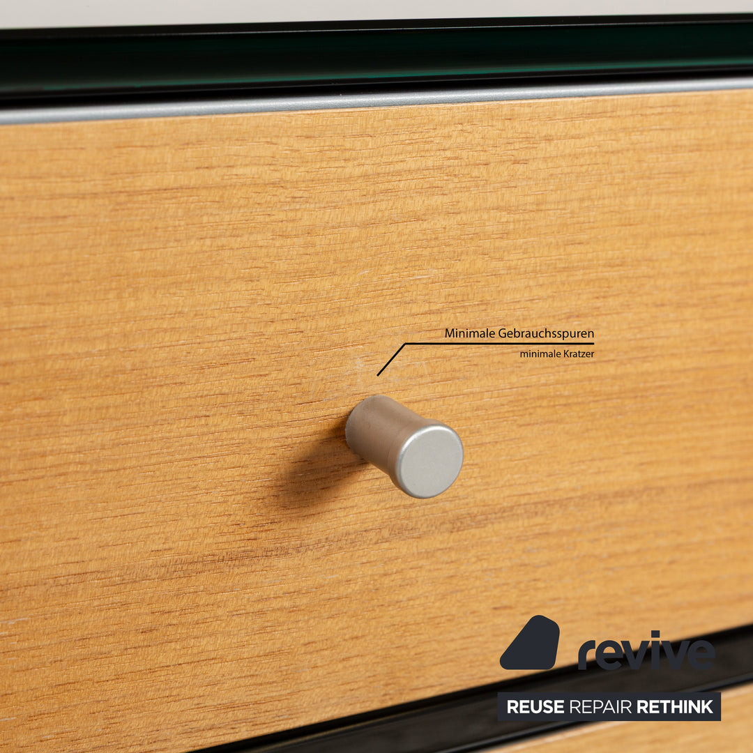 Spectral CL 1552 Glas Holz Metall Sideboard Schwarz Braun Grau Lowboard Mediaboard