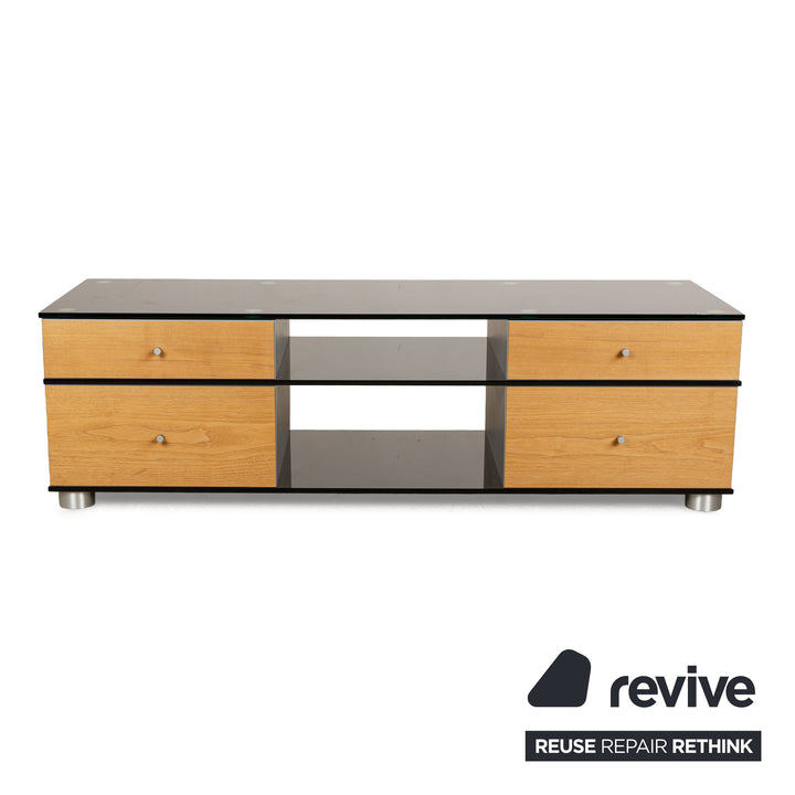 Spectral CL 1552 Glas Holz Metall Sideboard Schwarz Braun Grau Lowboard Mediaboard