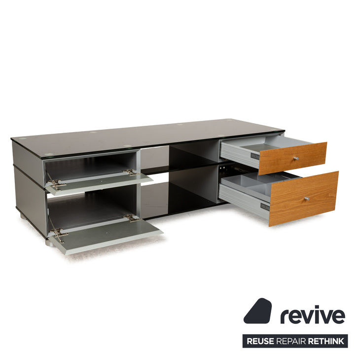 Spectral CL 1552 Glas Holz Metall Sideboard Schwarz Braun Grau Lowboard Mediaboard