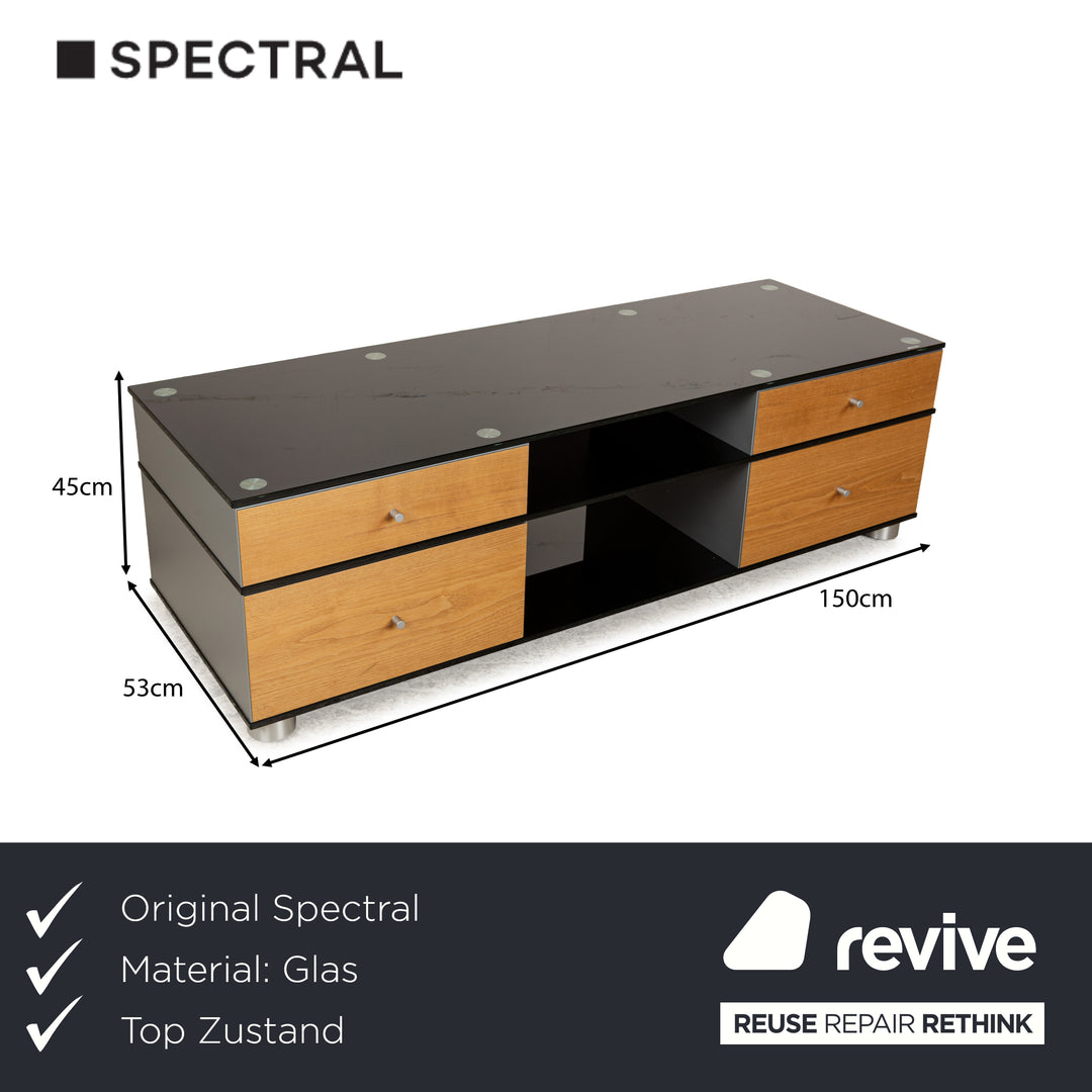Spectral CL 1552 Glas Holz Metall Sideboard Schwarz Braun Grau Lowboard Mediaboard