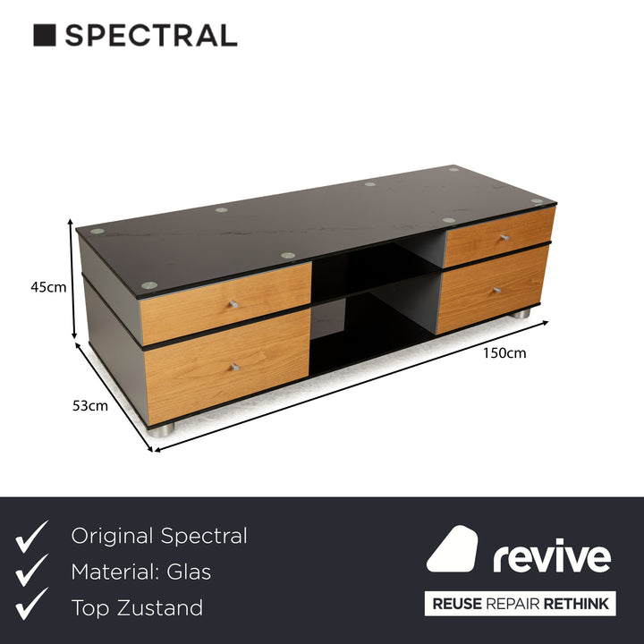 Spectral CL 1552 Glas Holz Metall Sideboard Schwarz Braun Grau Lowboard Mediaboard
