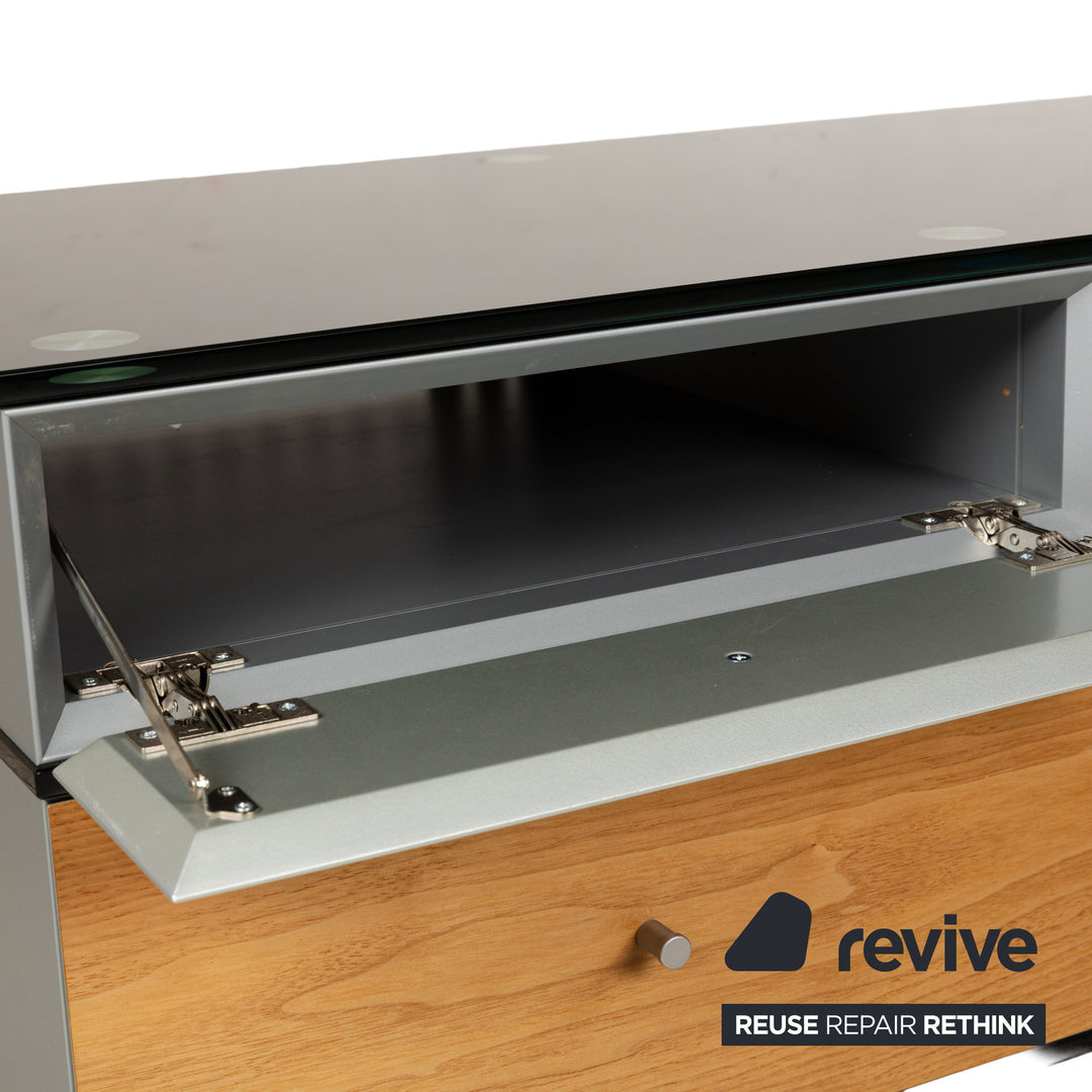 Spectral CL 1552 Glas Holz Metall Sideboard Schwarz Braun Grau Lowboard Mediaboard