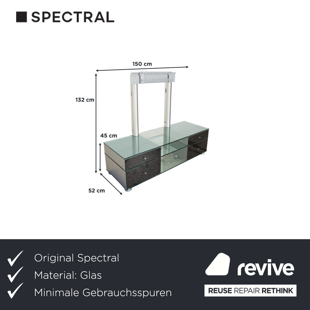 Spectral CL 1552 Glas Sideboard Schwarz Fernsehhalterung