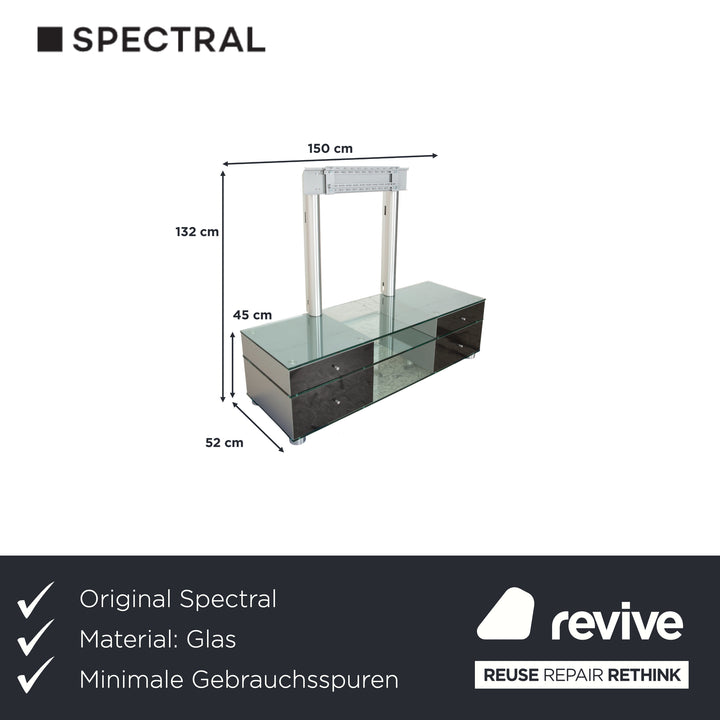 Spectral CL 1552 Glas Sideboard Schwarz Fernsehhalterung