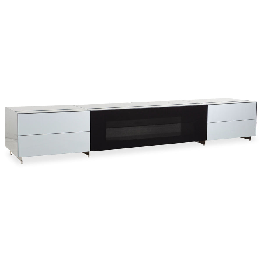 Spectral Cocoon Meuble bas Argent Gris clair avec plateau en verre Miroir
