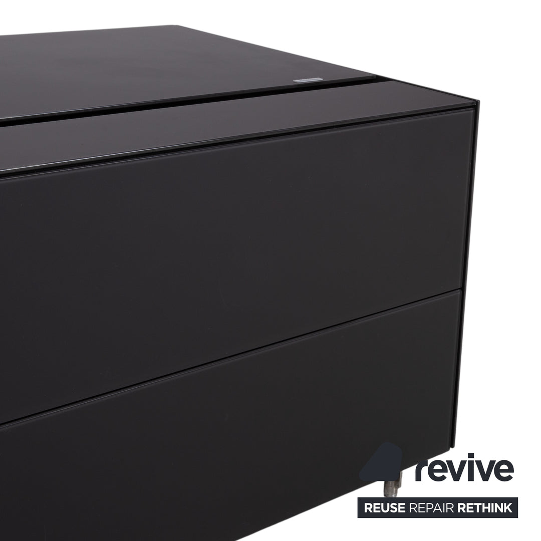 Spectral Glas Holz Sideboard Schwarz