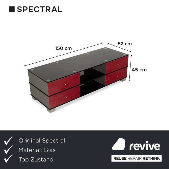 Buffet bas en verre Spectral gris rouge