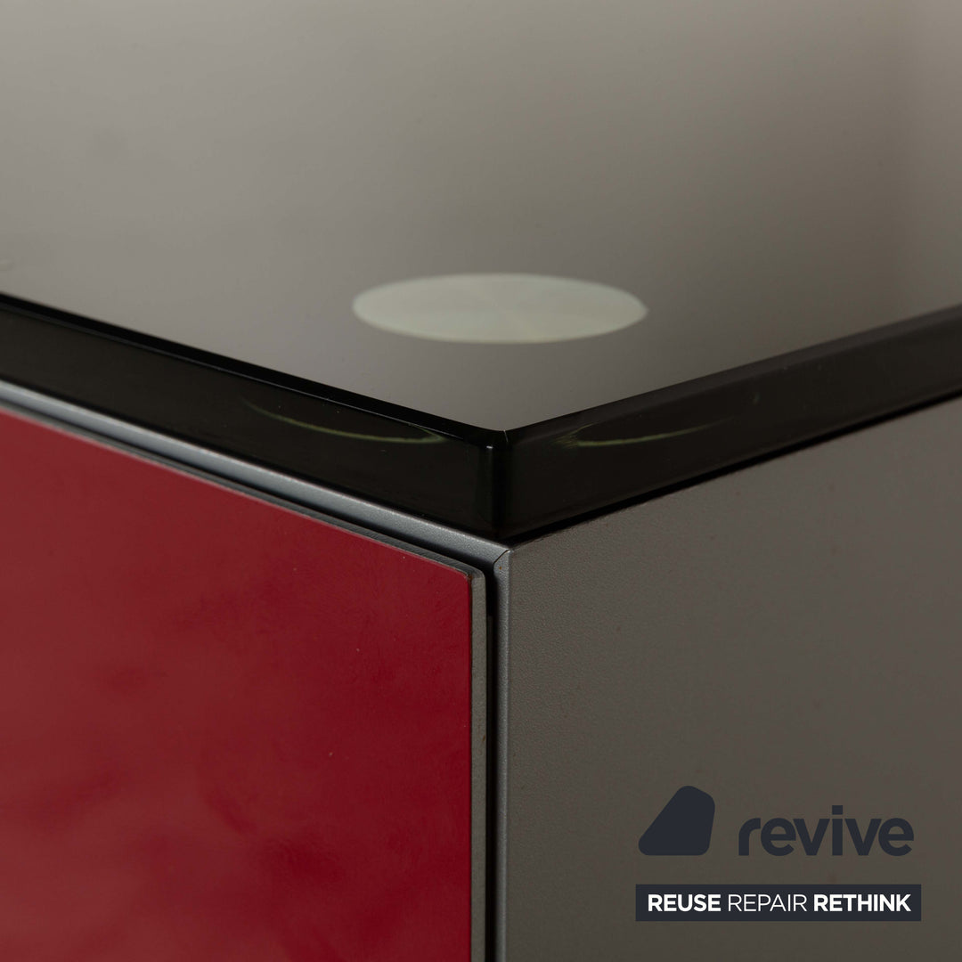 Buffet bas en verre Spectral gris rouge