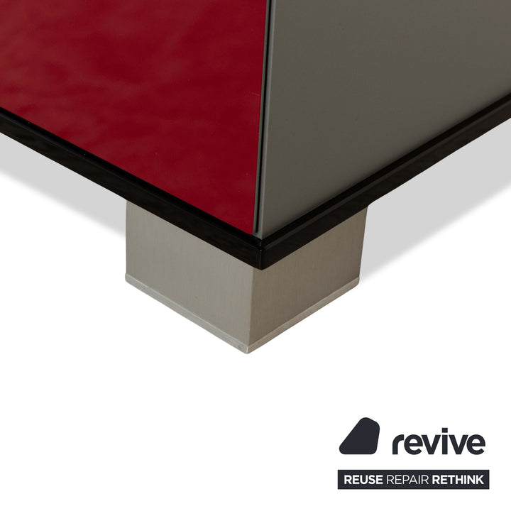 Buffet bas en verre Spectral gris rouge
