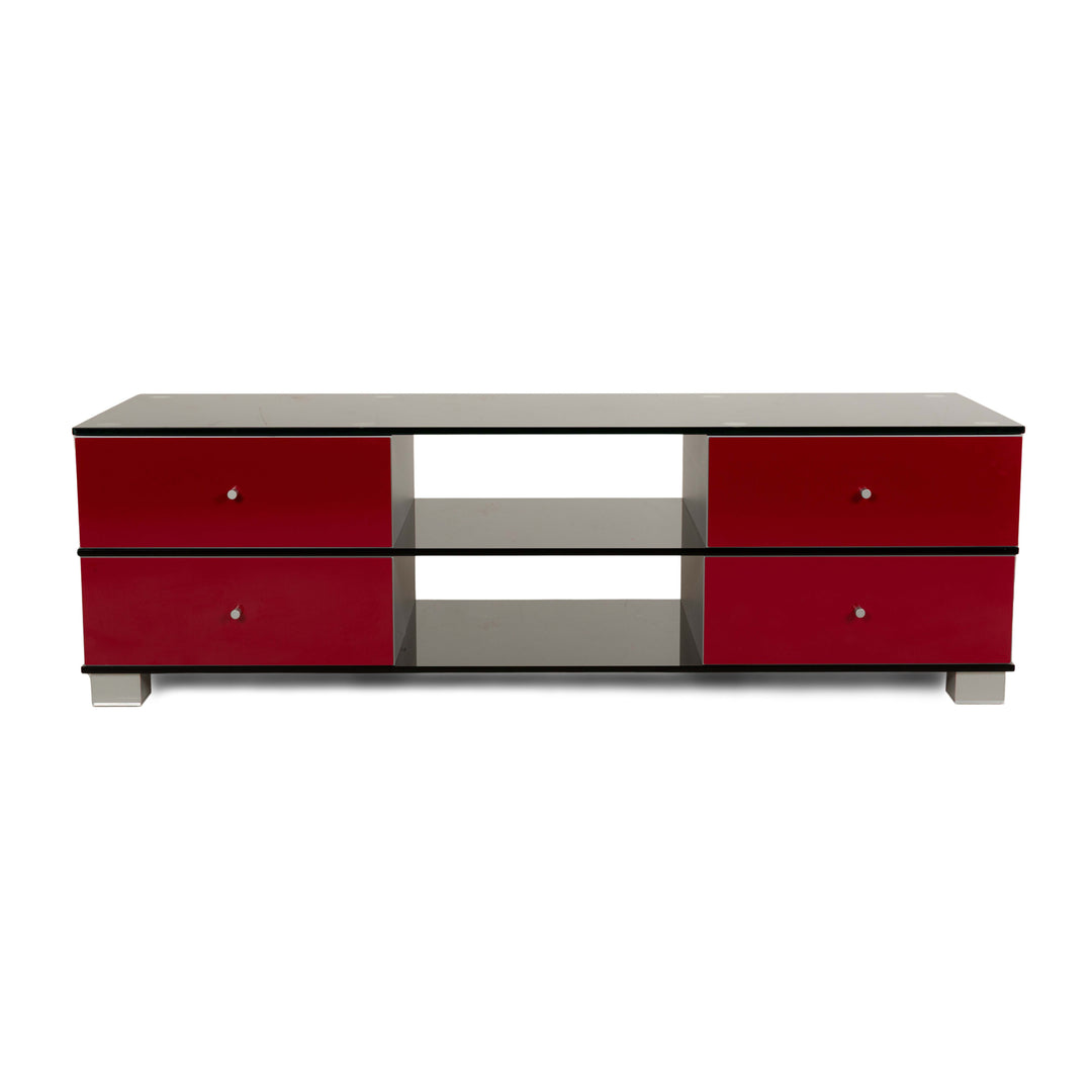 Buffet bas en verre Spectral gris rouge
