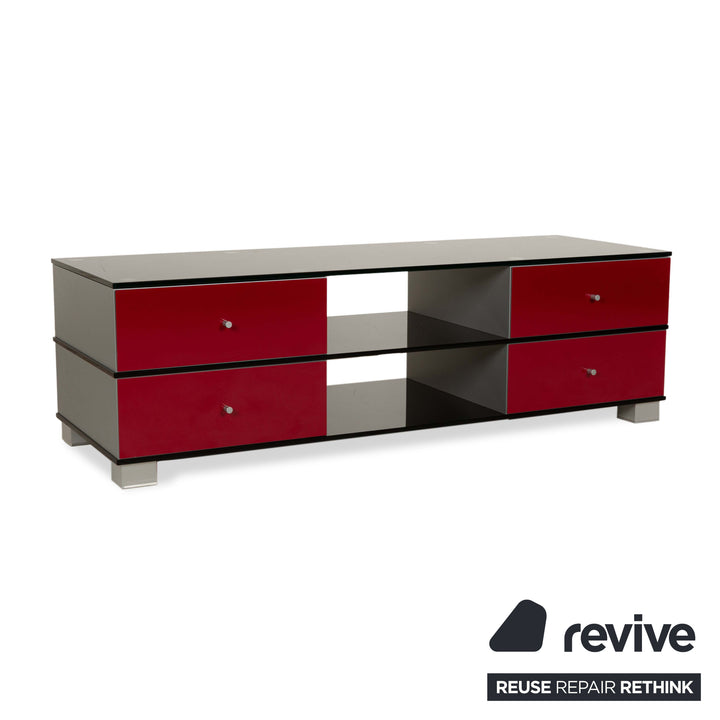 Buffet bas en verre Spectral gris rouge