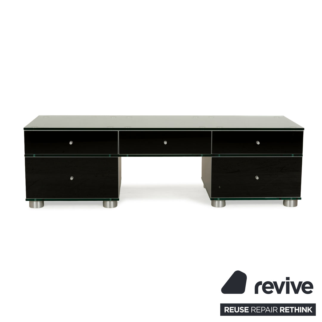 Spectral Glass Sideboard Black Drawers