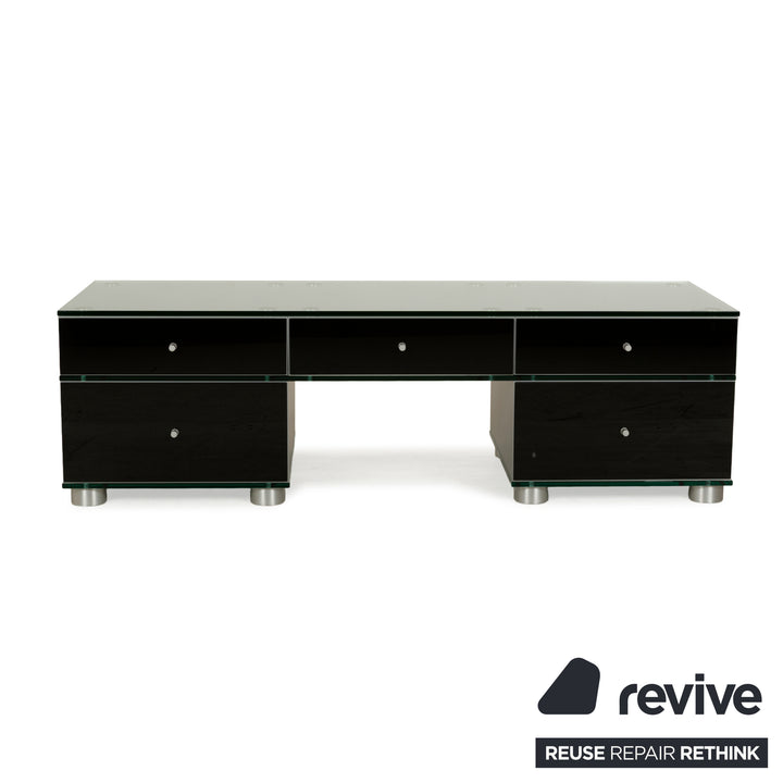 Spectral Glass Sideboard Black Drawers