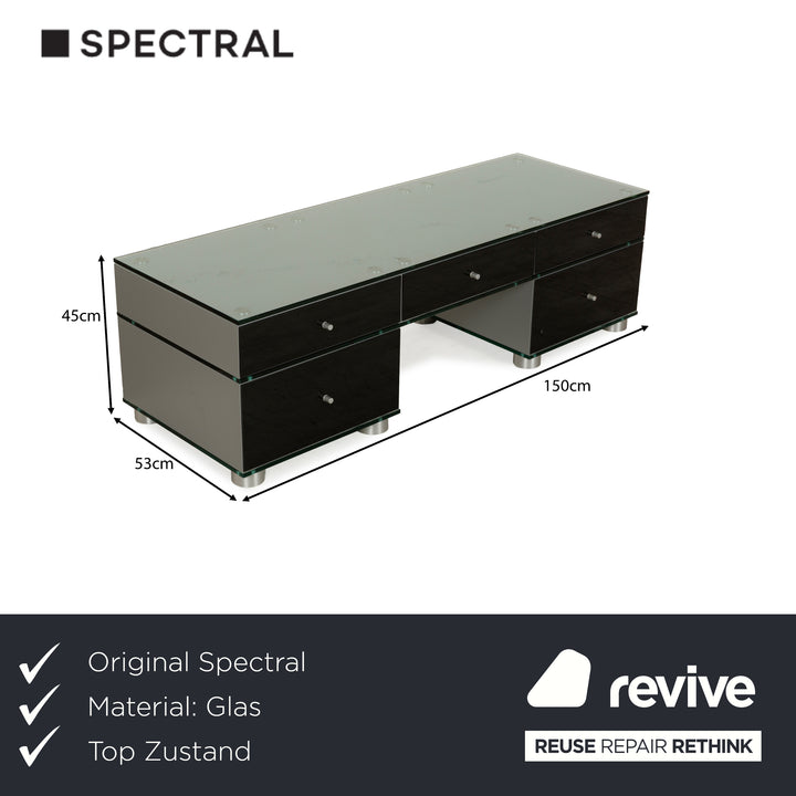 Spectral Glass Sideboard Black Drawers