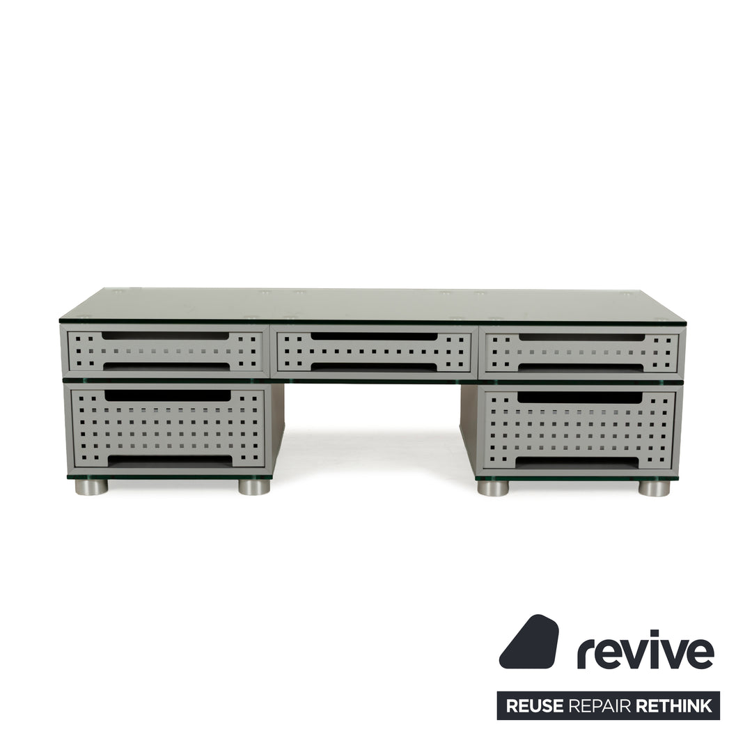 Spectral Glass Sideboard Black Drawers