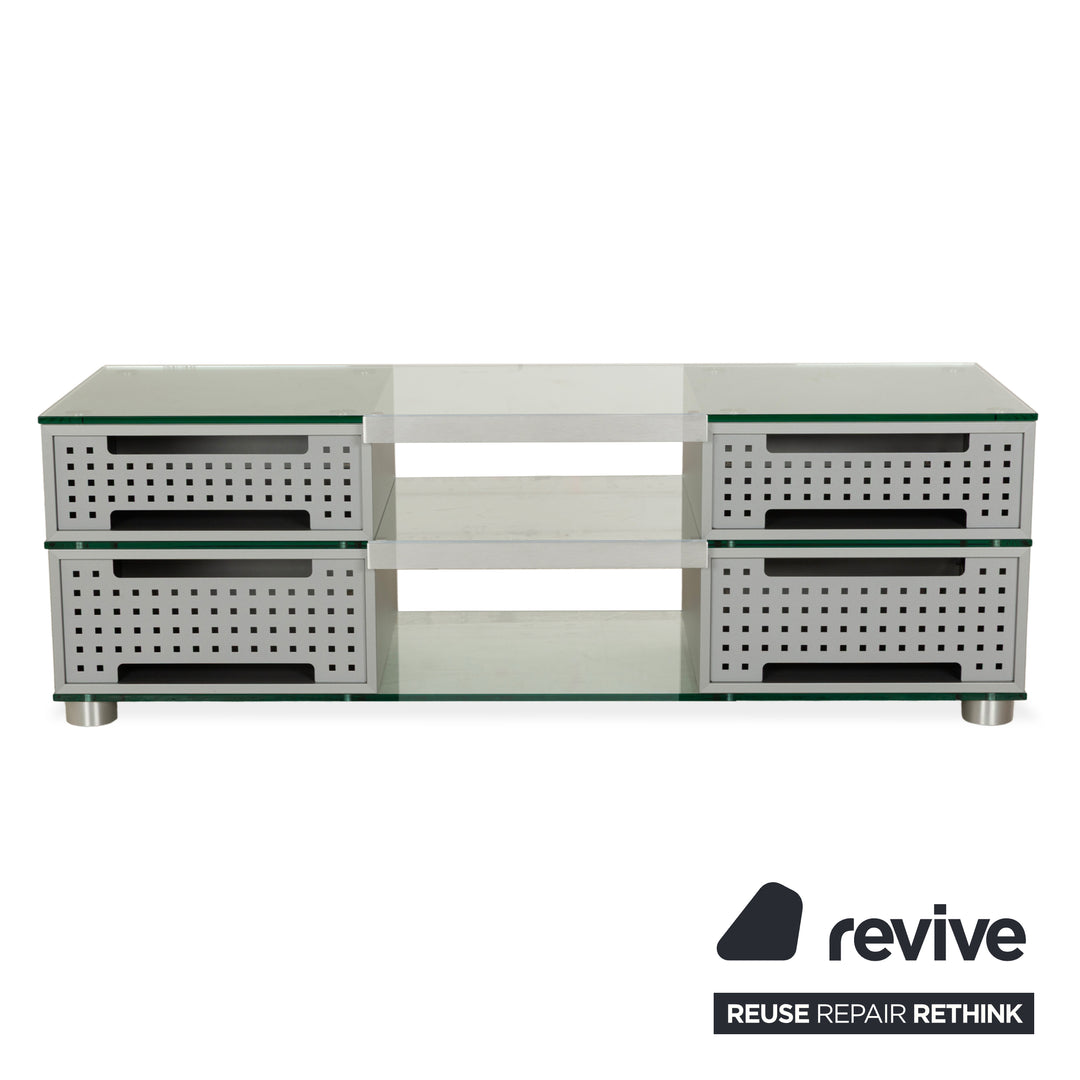 Spectral glass sideboard silver