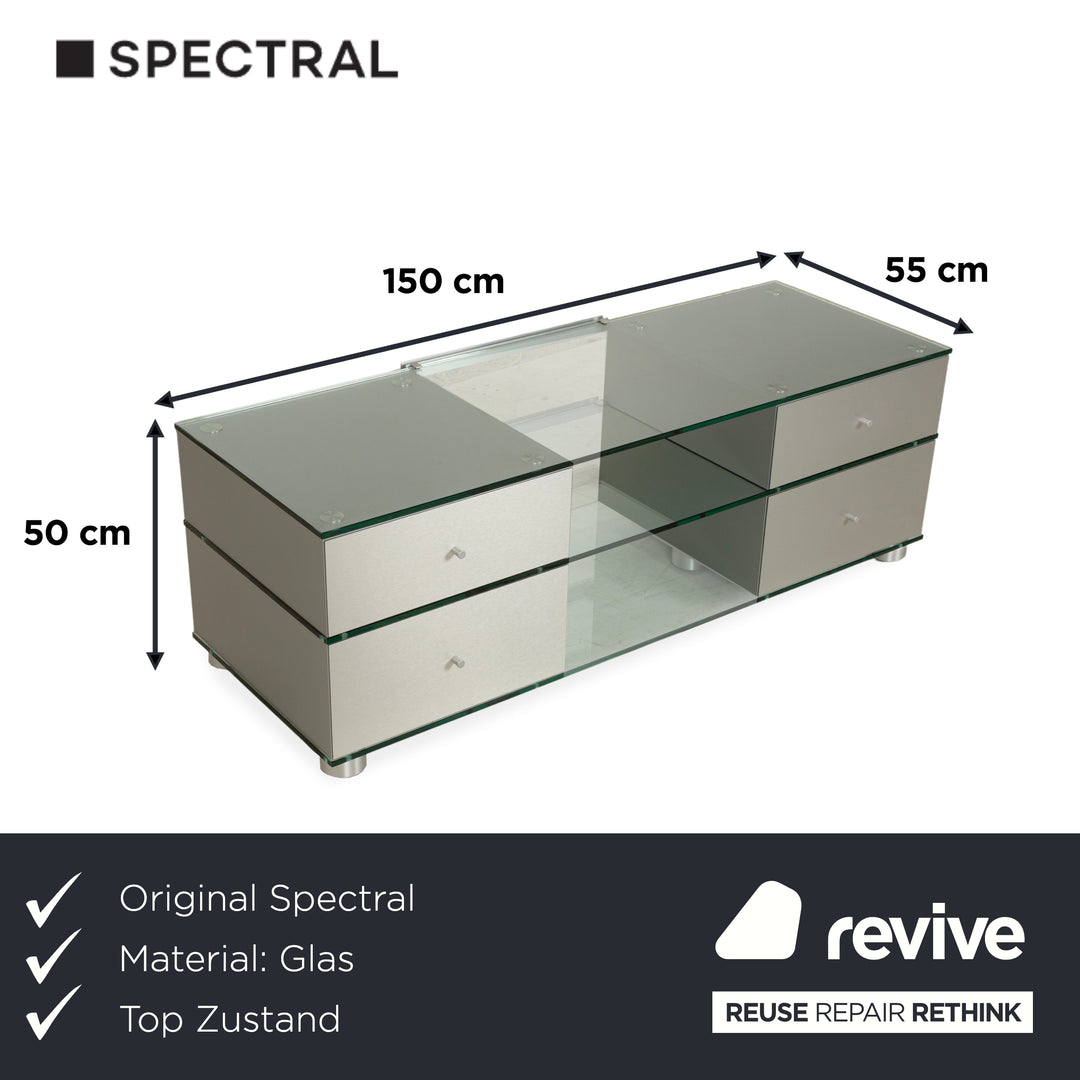 Spectral glass sideboard silver
