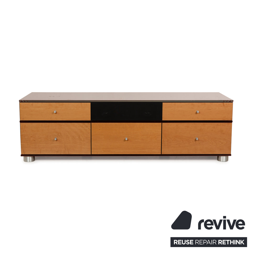 Spectral Holz Sideboard Rot Braun Schwarz Lowboard