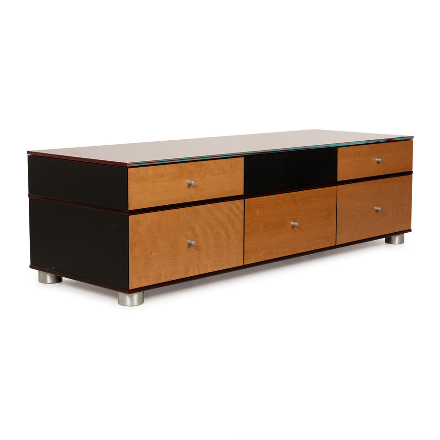 Spectral Holz Sideboard Rot Braun Schwarz Lowboard