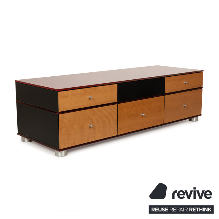 Spectral Holz Sideboard Rot Braun Schwarz Lowboard