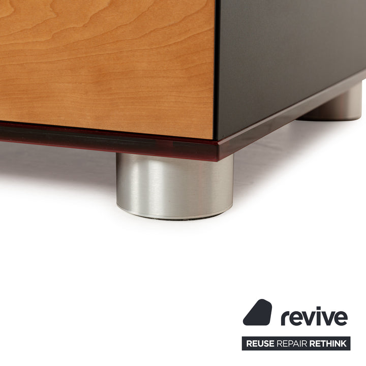 Spectral Holz Sideboard Rot Braun Schwarz Lowboard