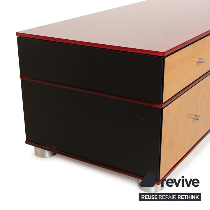 Spectral Holz Sideboard Rot Braun Schwarz Lowboard