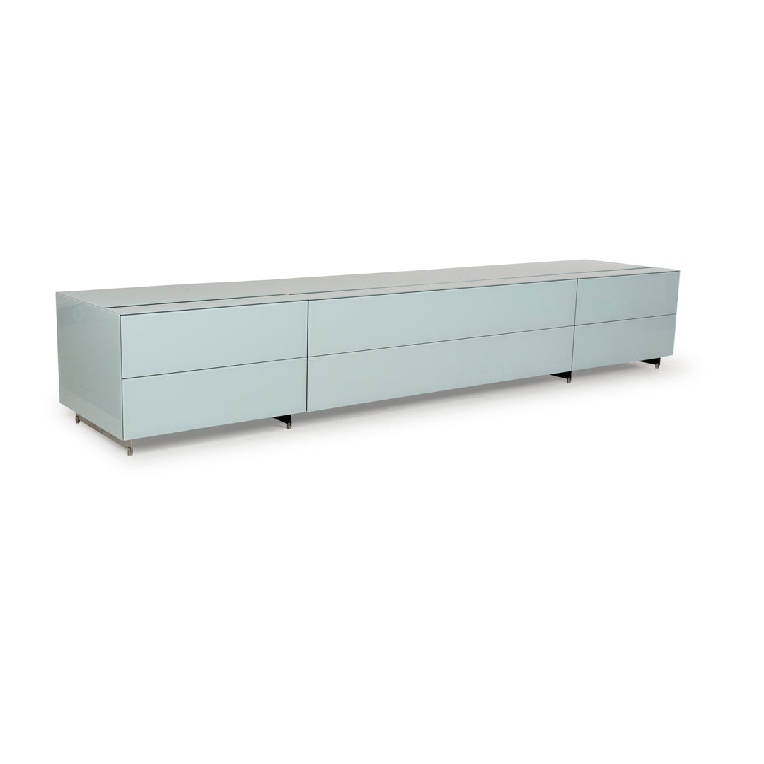 Spectral Cocoon Glass Wood Sideboard Blue Ice Blue Lowboard