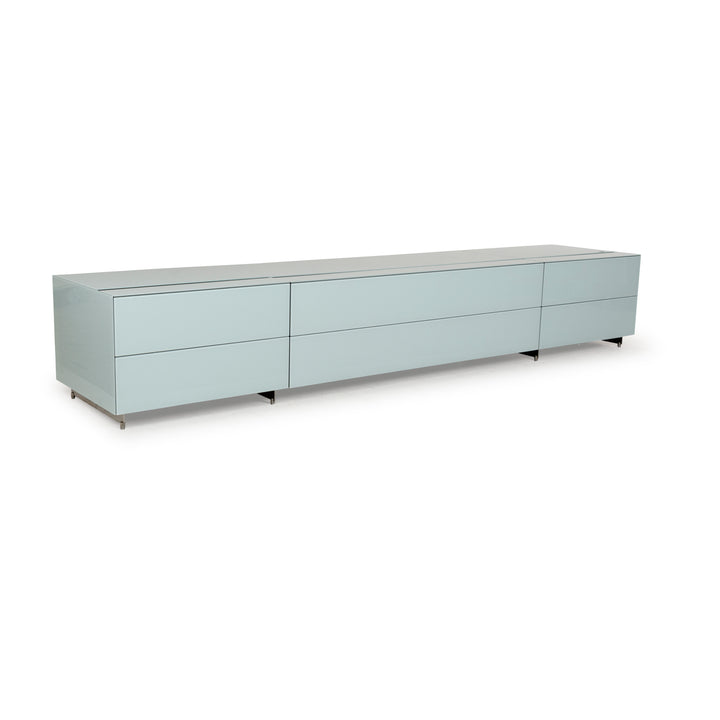Spectral Cocoon Glass Wood Sideboard Blue Ice Blue Lowboard