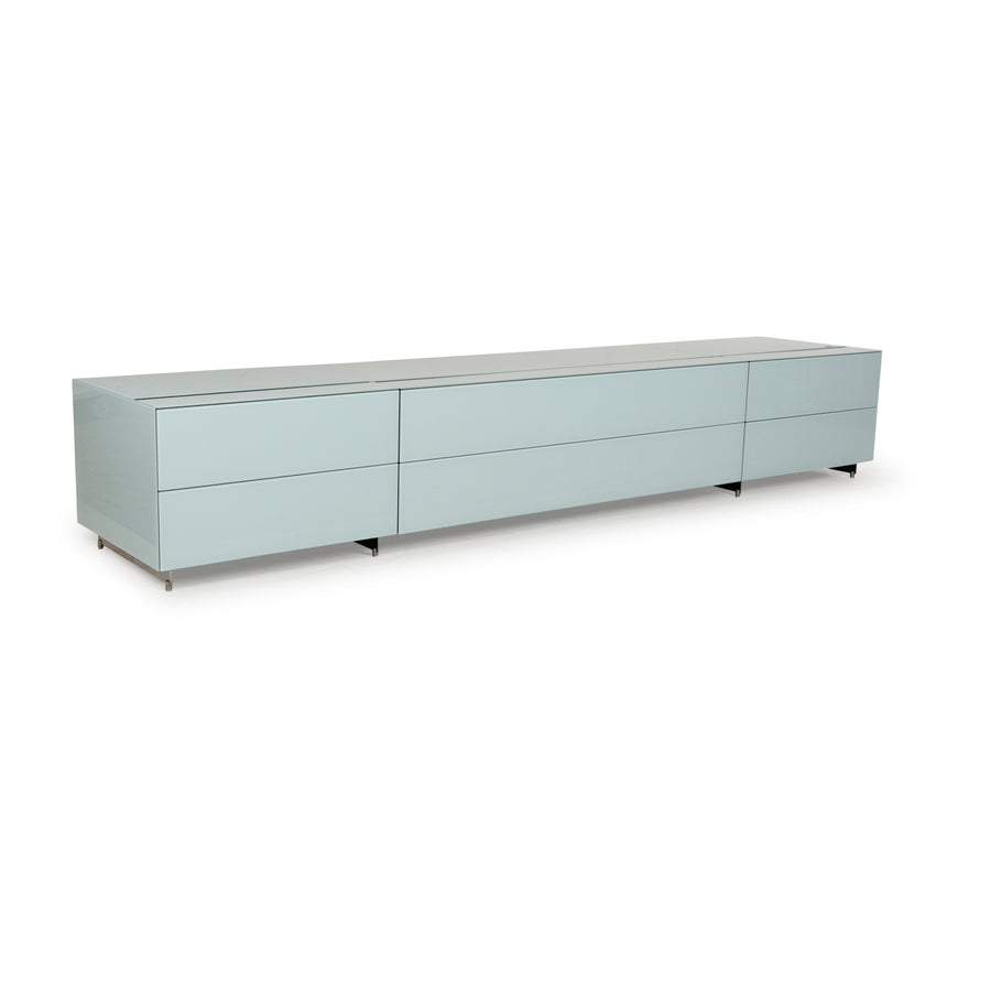 Spectral Cocoon Glass Wood Sideboard Blue Ice Blue Lowboard