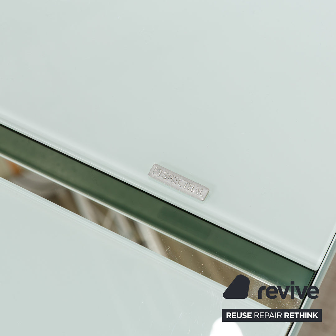 Spectral Cocoon Glass Wood Sideboard Blue Ice Blue Lowboard