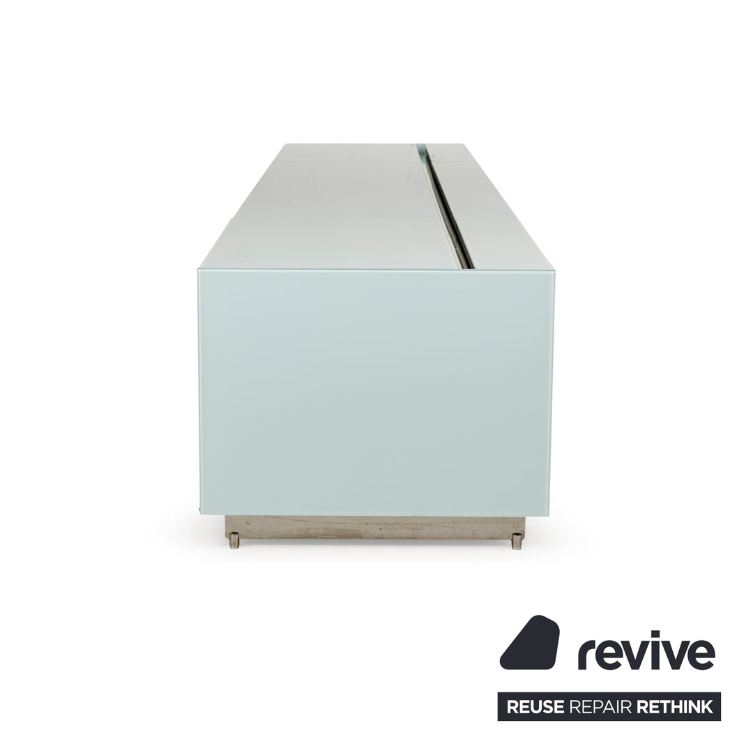 Spectral Cocoon Glass Wood Sideboard Blue Ice Blue Lowboard