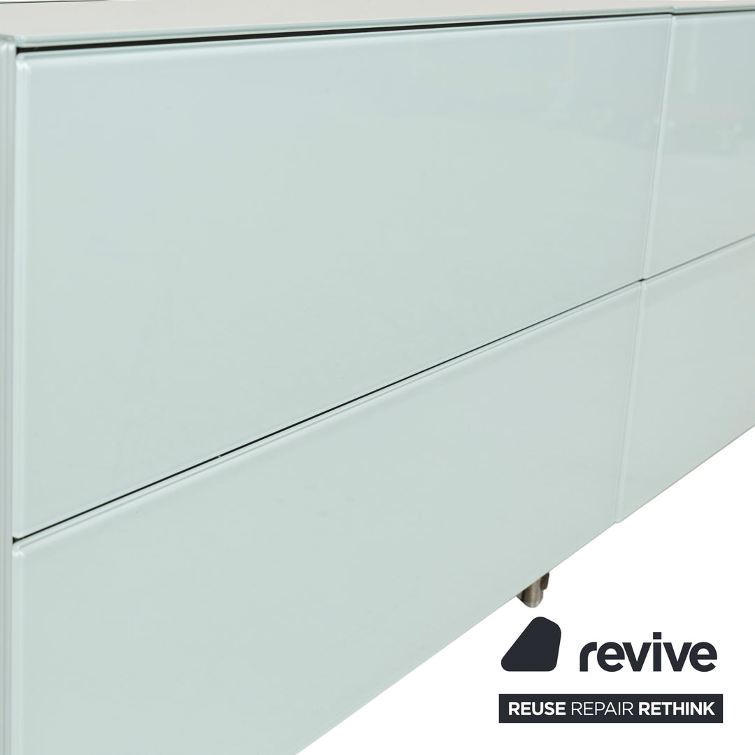 Spectral Cocoon Glass Wood Sideboard Blue Ice Blue Lowboard