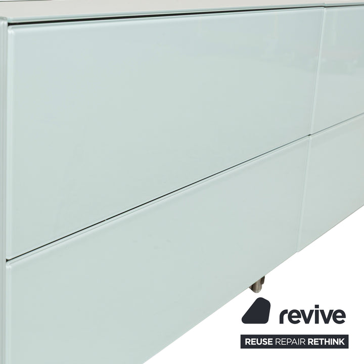 Spectral Cocoon Glass Wood Sideboard Blue Ice Blue Lowboard