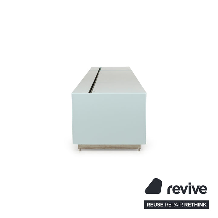 Spectral Cocoon Glass Wood Sideboard Blue Ice Blue Lowboard