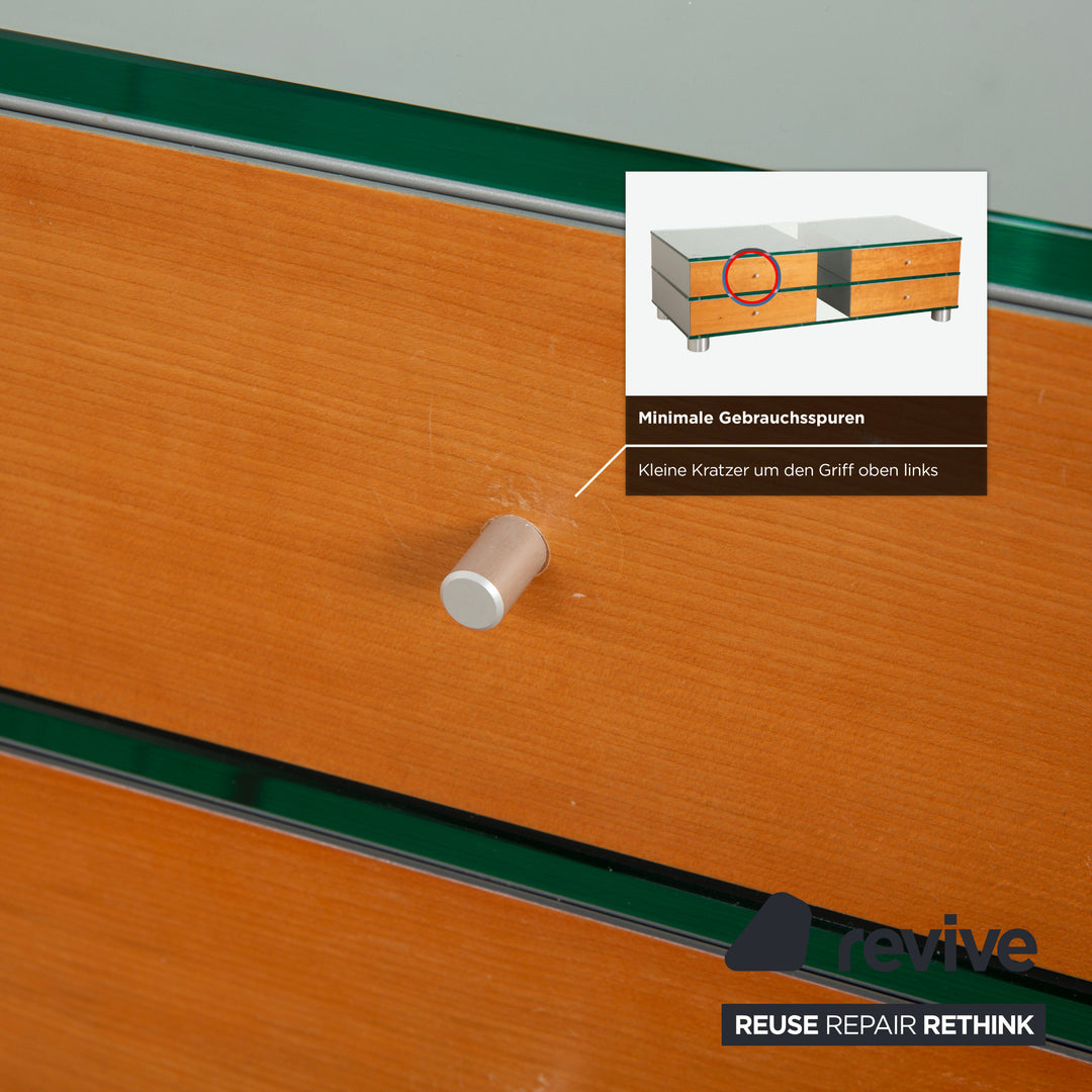 Spectral Sideboard Glas Holz Metall Sideboard Braun Grau Lowboard Mediaboard