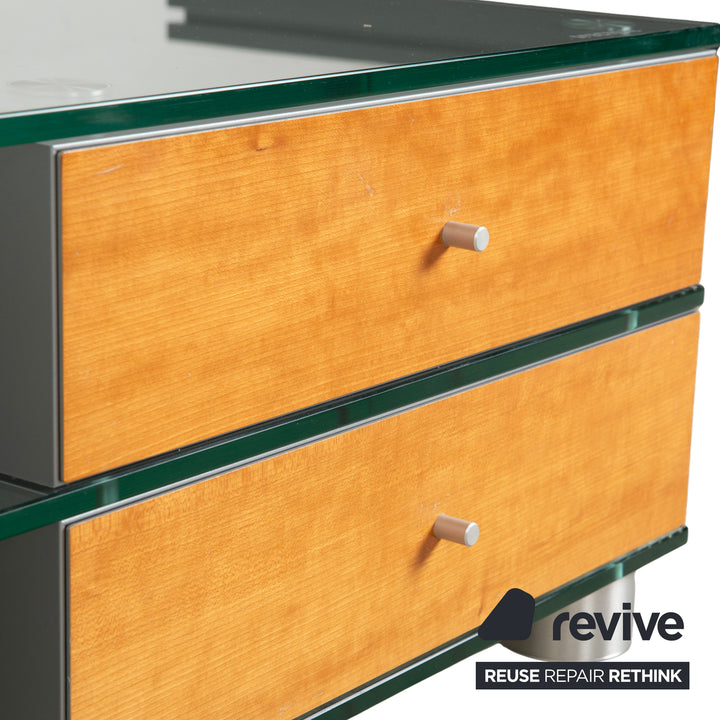 Spectral Sideboard Glass Wood Metal Sideboard Brown Grey Lowboard Mediaboard