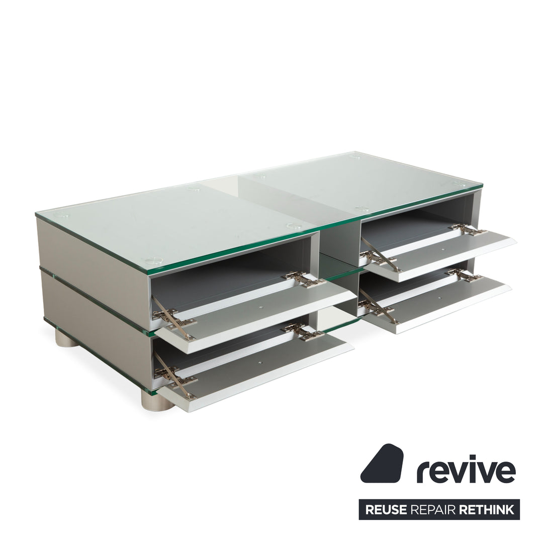 Spectral Sideboard Glas Holz Metall Sideboard Braun Grau Lowboard Mediaboard