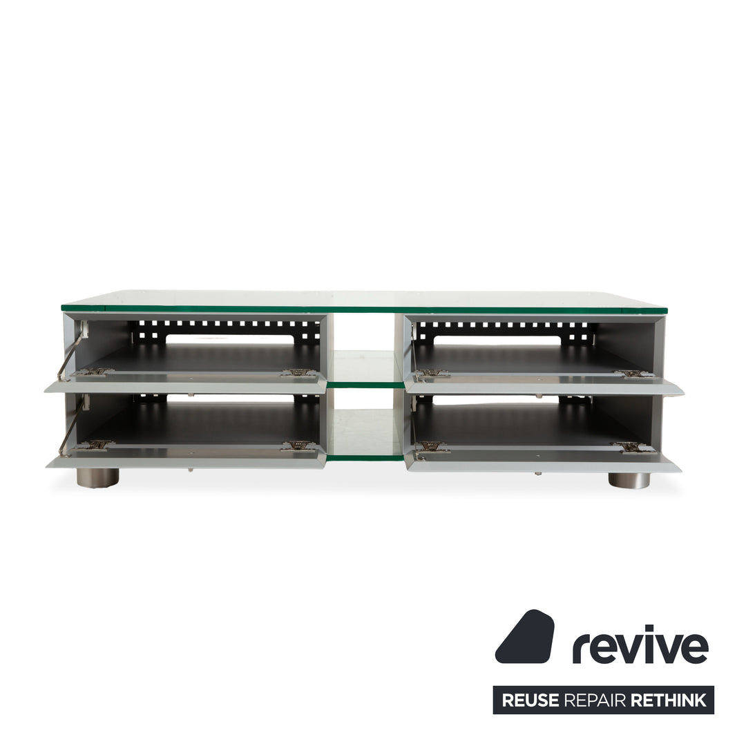 Spectral Sideboard Glass Wood Metal Sideboard Brown Grey Lowboard Mediaboard
