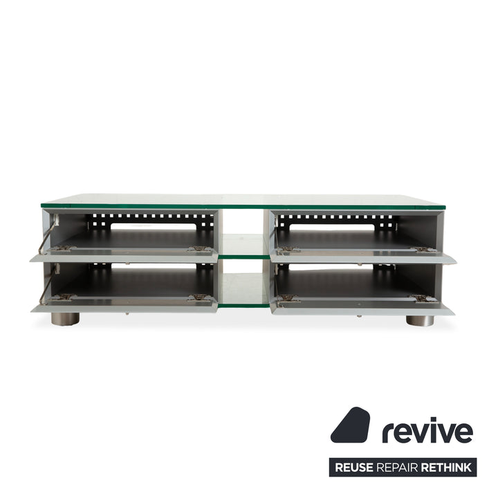 Spectral Sideboard Glass Wood Metal Sideboard Brown Grey Lowboard Mediaboard