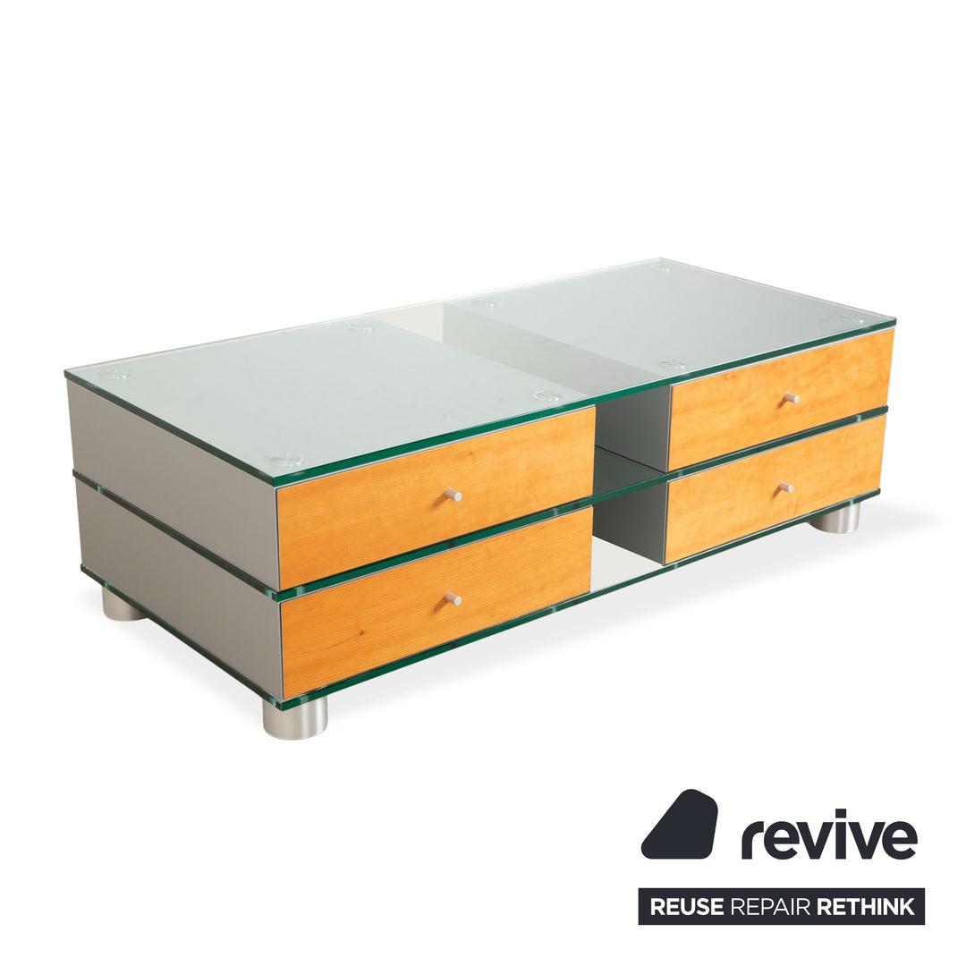 Spectral Sideboard Glass Wood Metal Sideboard Brown Grey Lowboard Mediaboard