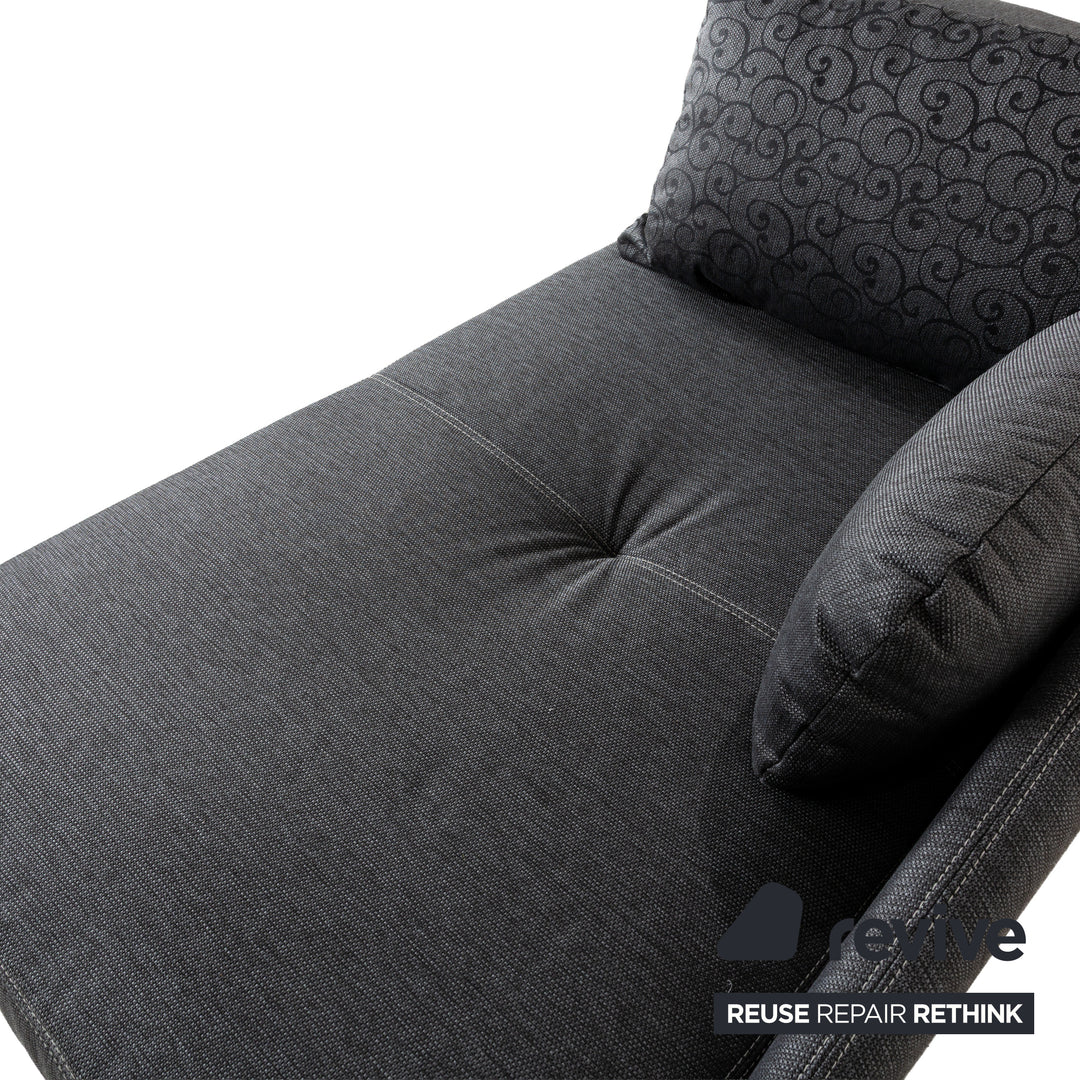 Fabric sofa bed lounger grey manual function sleeping function