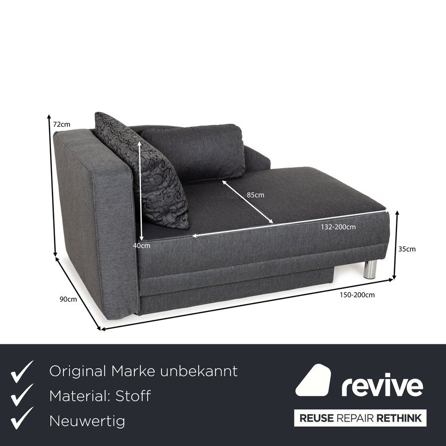 Stoff Schlafsofa Liege Grau manuelle Funktion Schlaffunktion