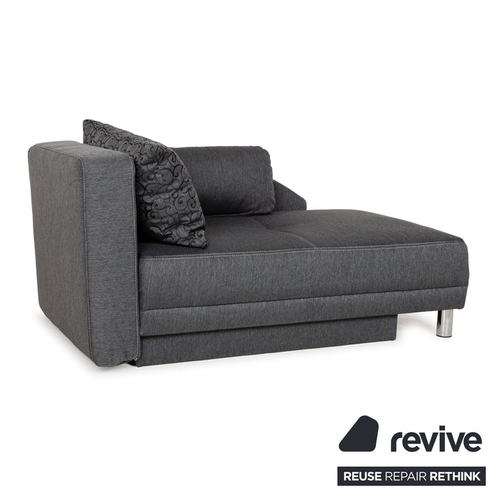 Fabric sofa bed lounger grey manual function sleeping function