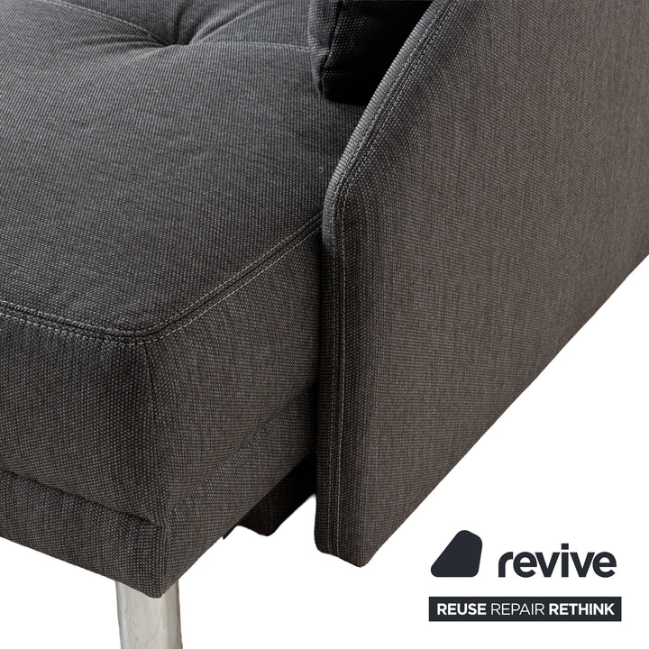 Fabric sofa bed lounger grey manual function sleeping function