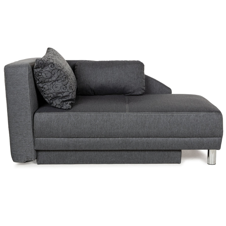 Fabric sofa bed lounger grey manual function sleeping function