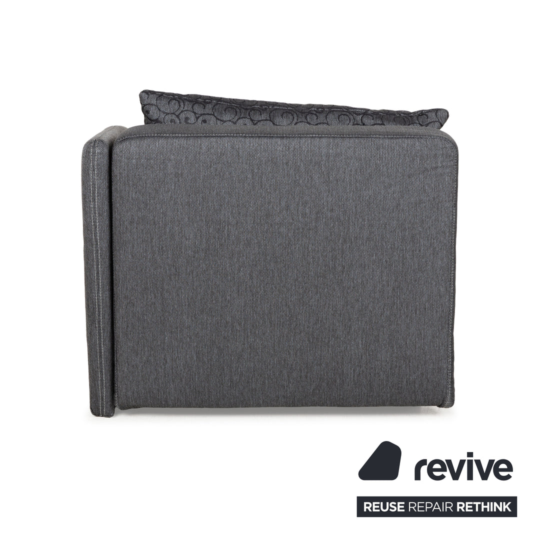 Fabric sofa bed lounger grey manual function sleeping function